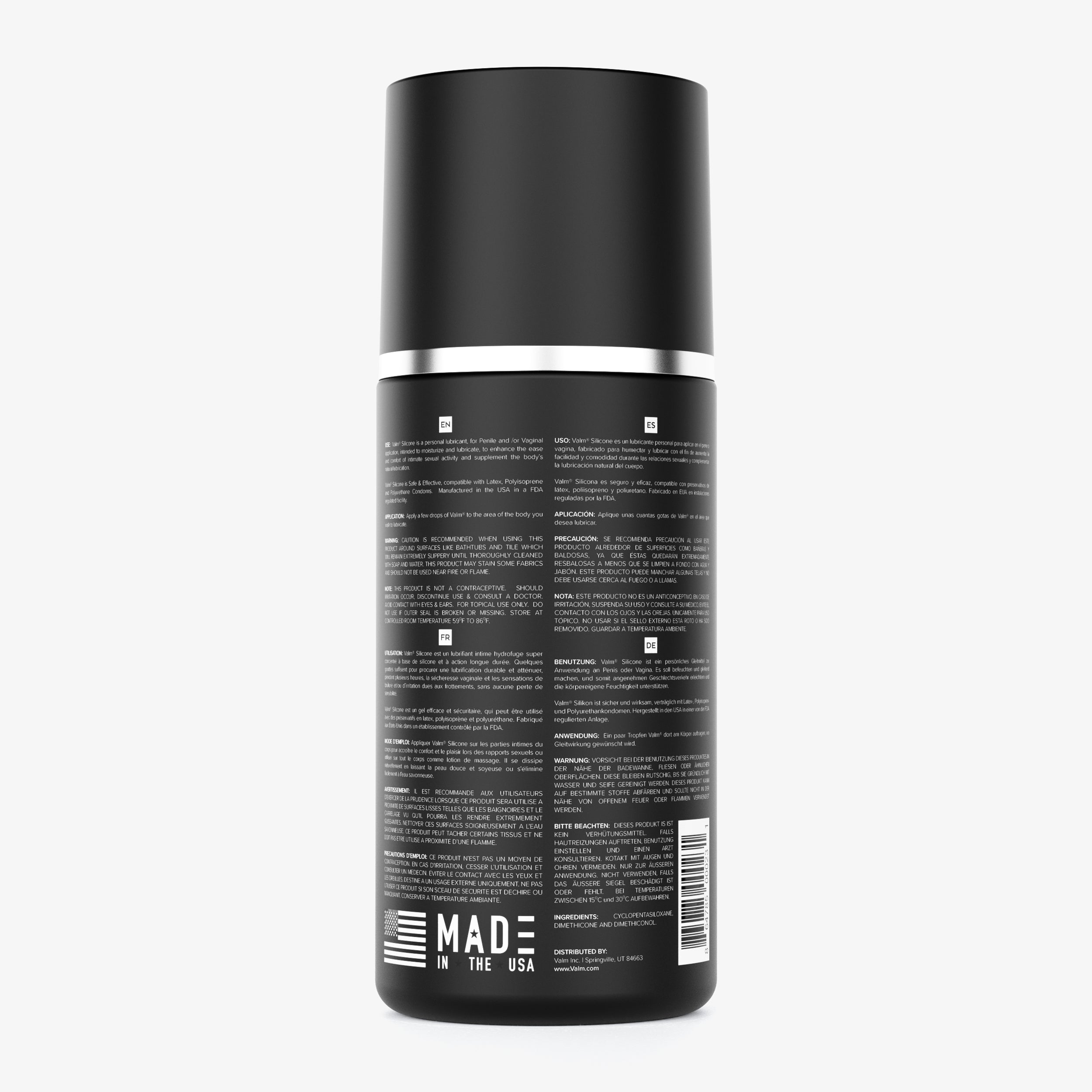 Valm Silicone Lube 17 Fl Oz Back Label #size_17 fl oz