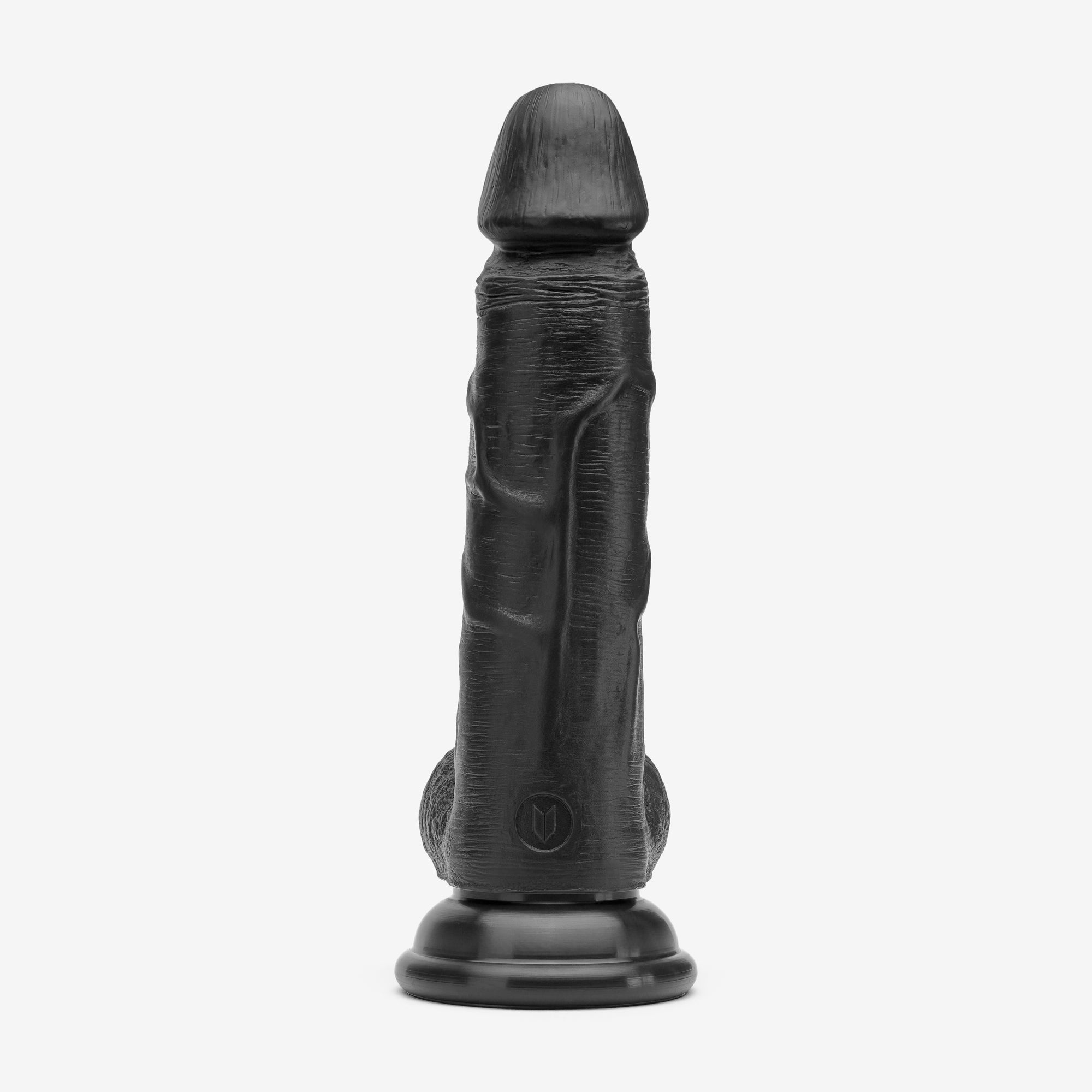 Realistic Dildo 6 Inch Dual Density Silicone With Suction Cup Balls Black Back #color_black