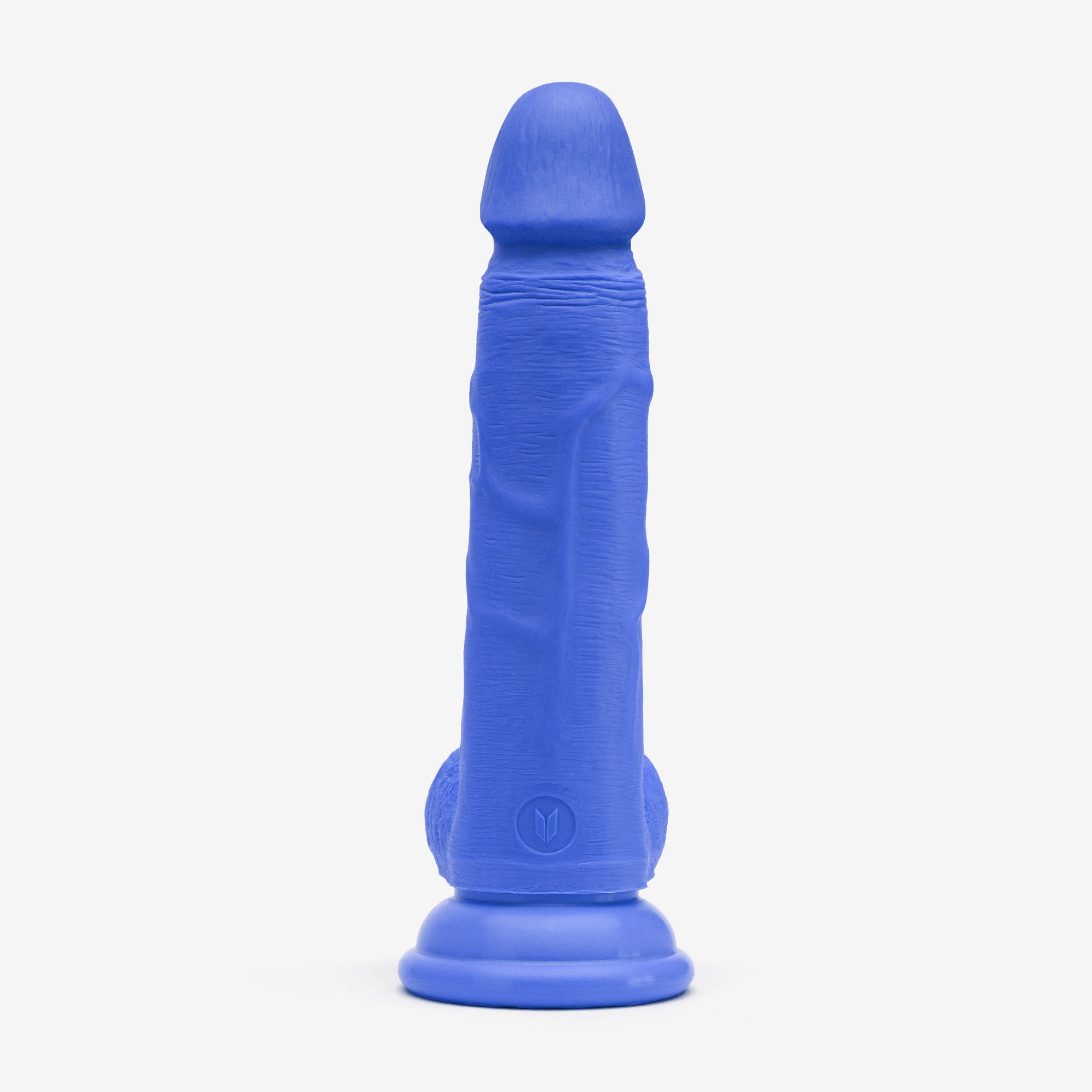 Realistic Dildo 6 Inch Dual Density Silicone With Suction Cup Balls Blue Back #color_blue