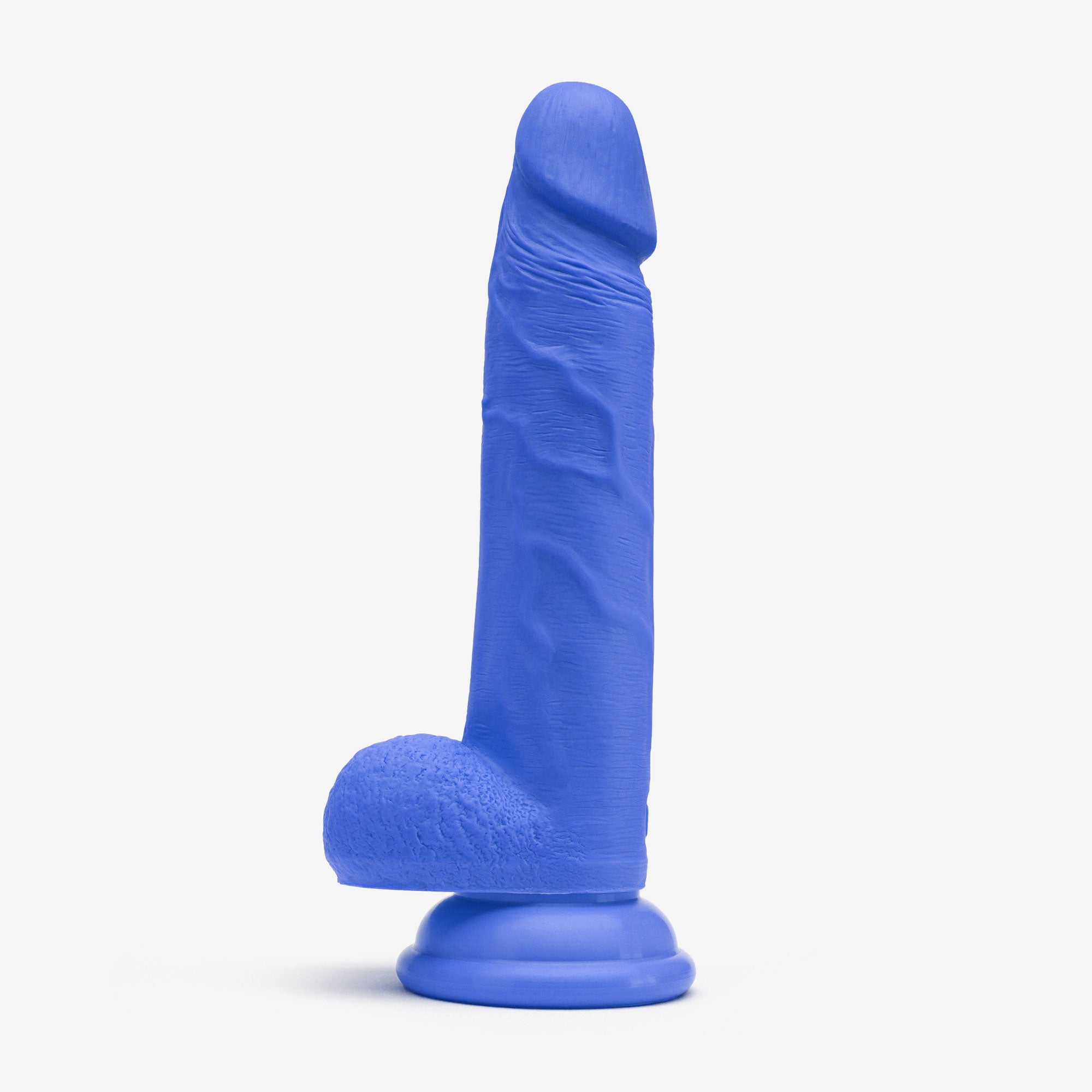 Realistic Dildo 6 Inch Dual Density Silicone With Suction Cup Balls Blue Left #color_blue