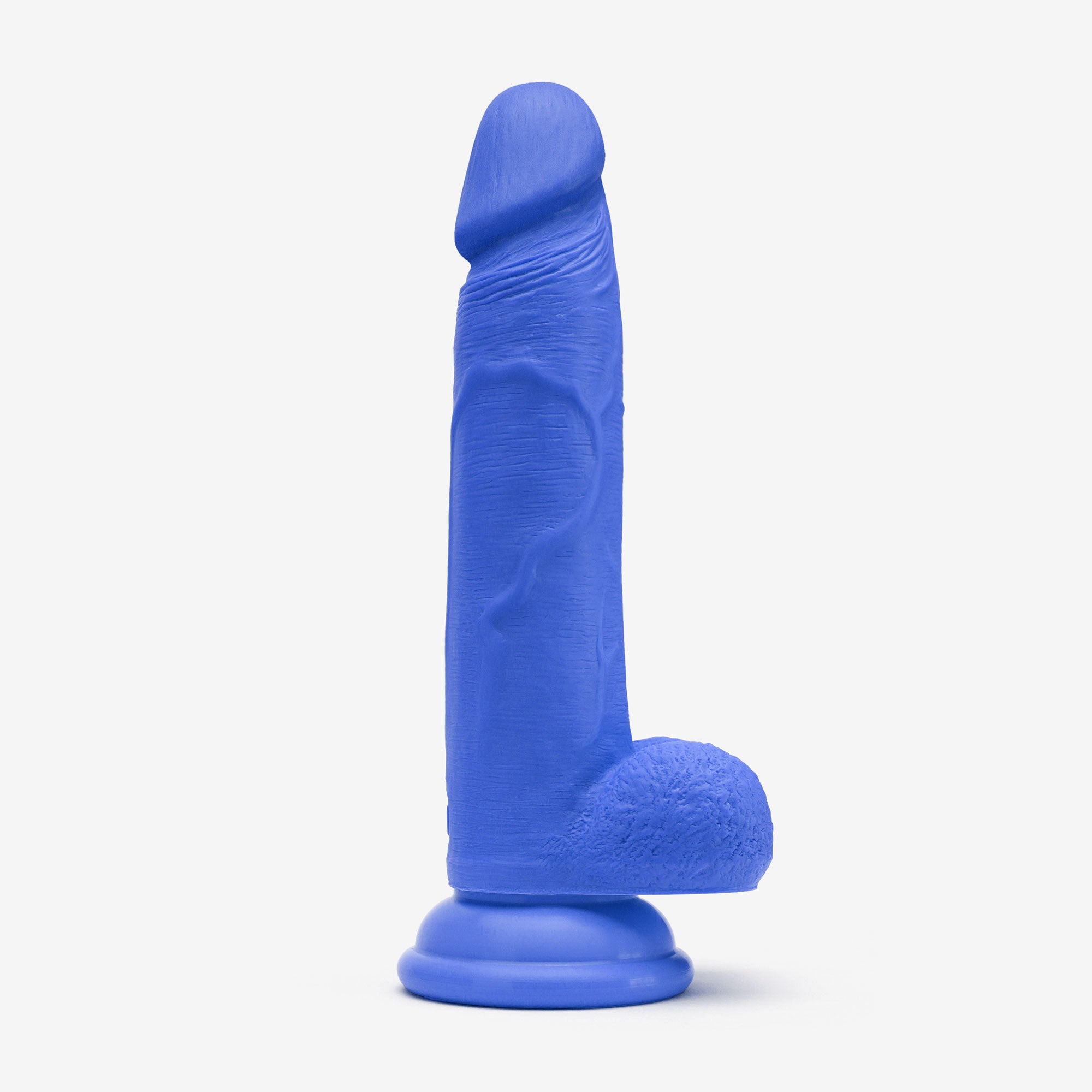 Realistic Dildo 6 Inch Dual Density Silicone With Suction Cup Balls Blue Right #color_blue