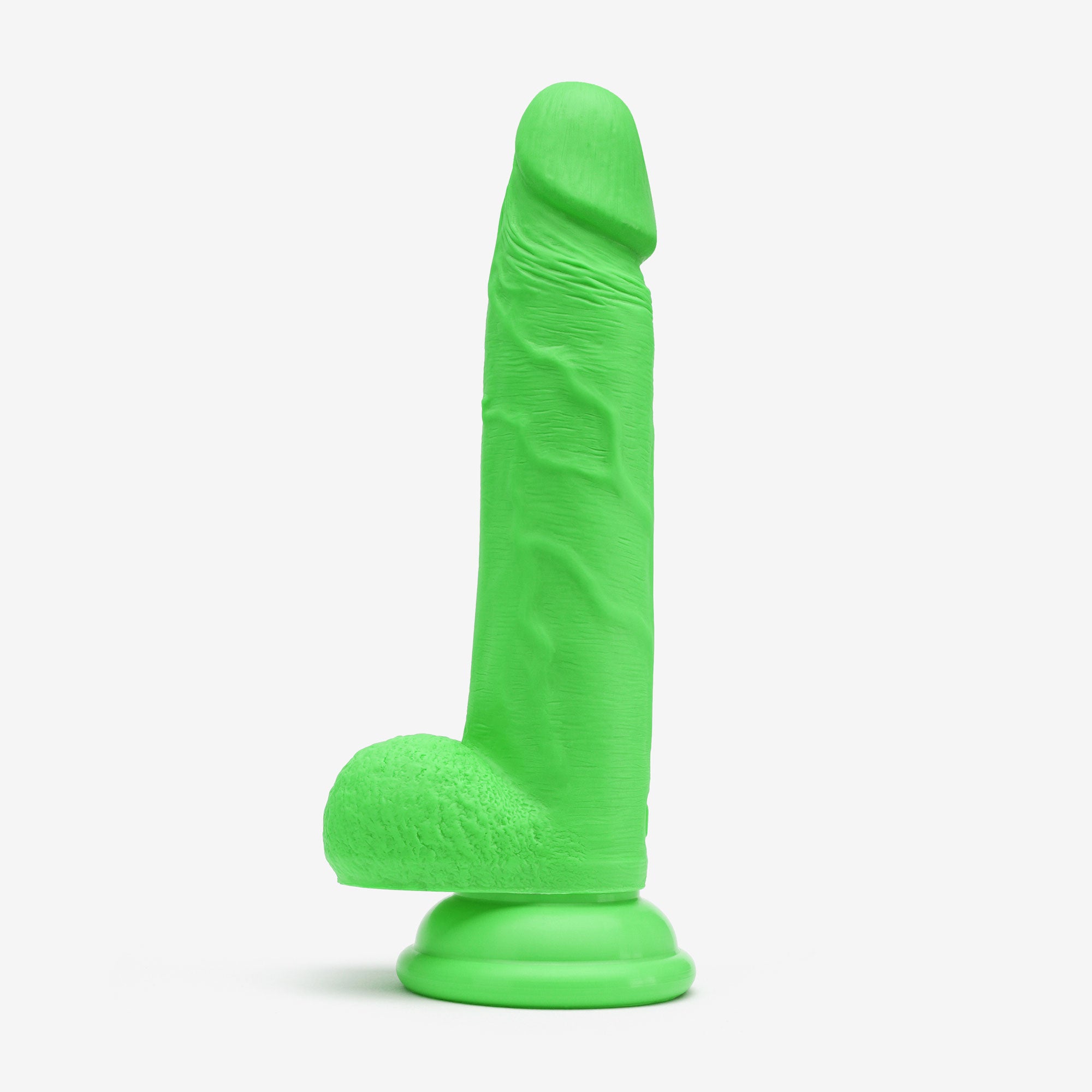 Realistic Dildo 6 Inch Dual Density Silicone With Suction Cup Balls Green Left #color_green