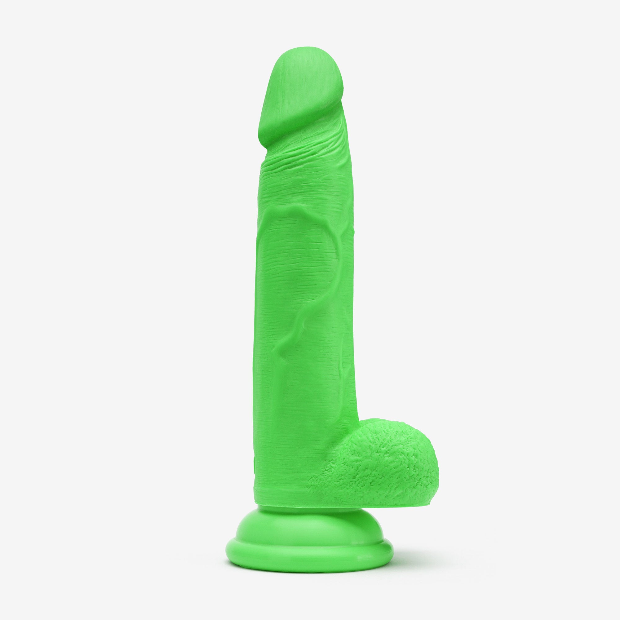 Realistic Dildo 6 Inch Dual Density Silicone With Suction Cup Balls Green Right #color_green