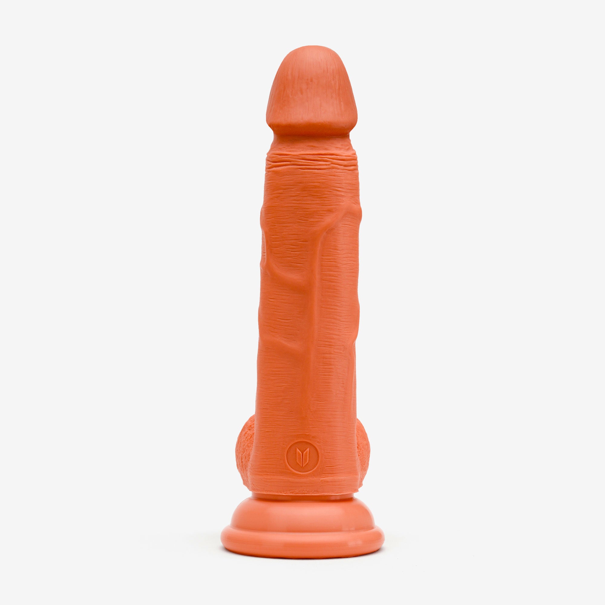 Realistic Dildo 6 Inch Dual Density Silicone With Suction Cup Balls Orange Back #color_orange