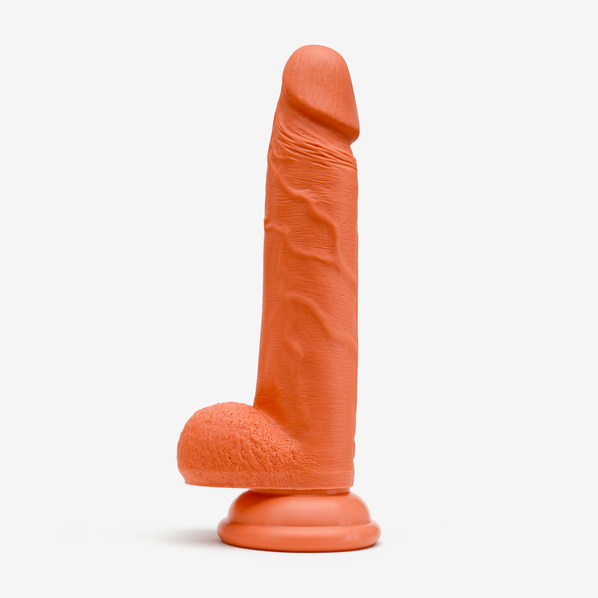 Realistic Dildo 6 Inch Dual Density Silicone With Suction Cup Balls Orange Left #color_orange