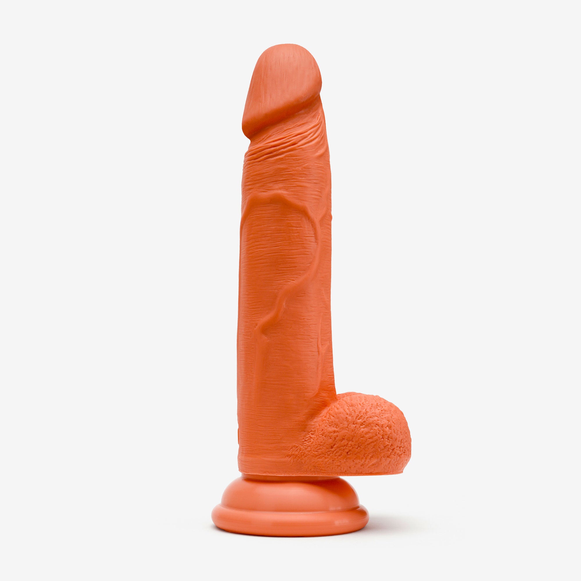 Realistic Dildo 6 Inch Dual Density Silicone With Suction Cup Balls Orange Right #color_orange