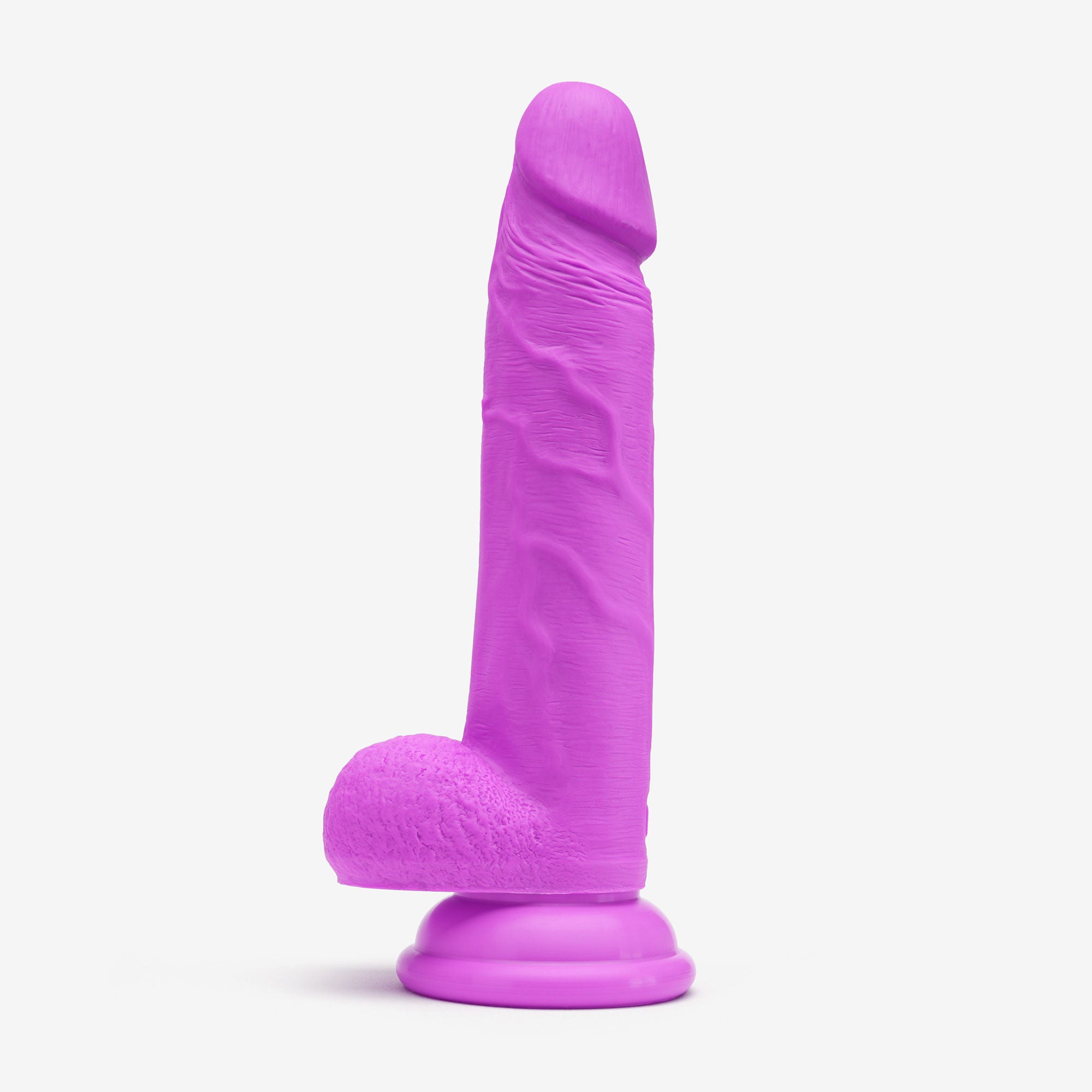 Realistic Dildo 6 Inch Dual Density Silicone With Suction Cup Balls Purple Left #color_purple