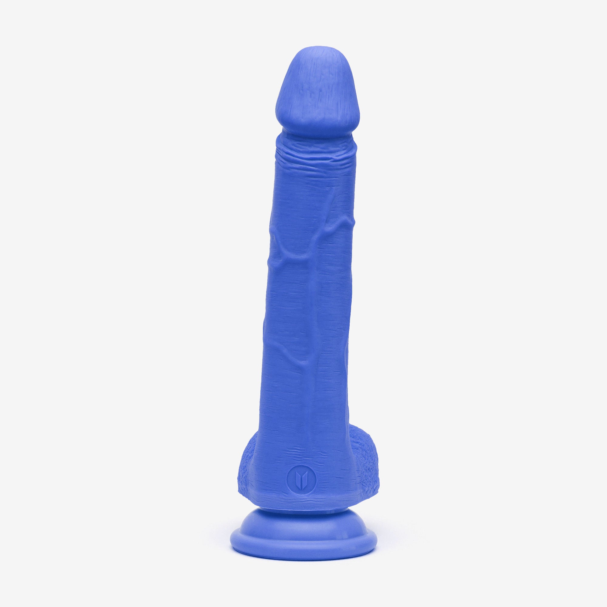 Realistic Dildo 8 Inch Dual Density Silicone With Suction Cup Balls Blue Back #color_blue