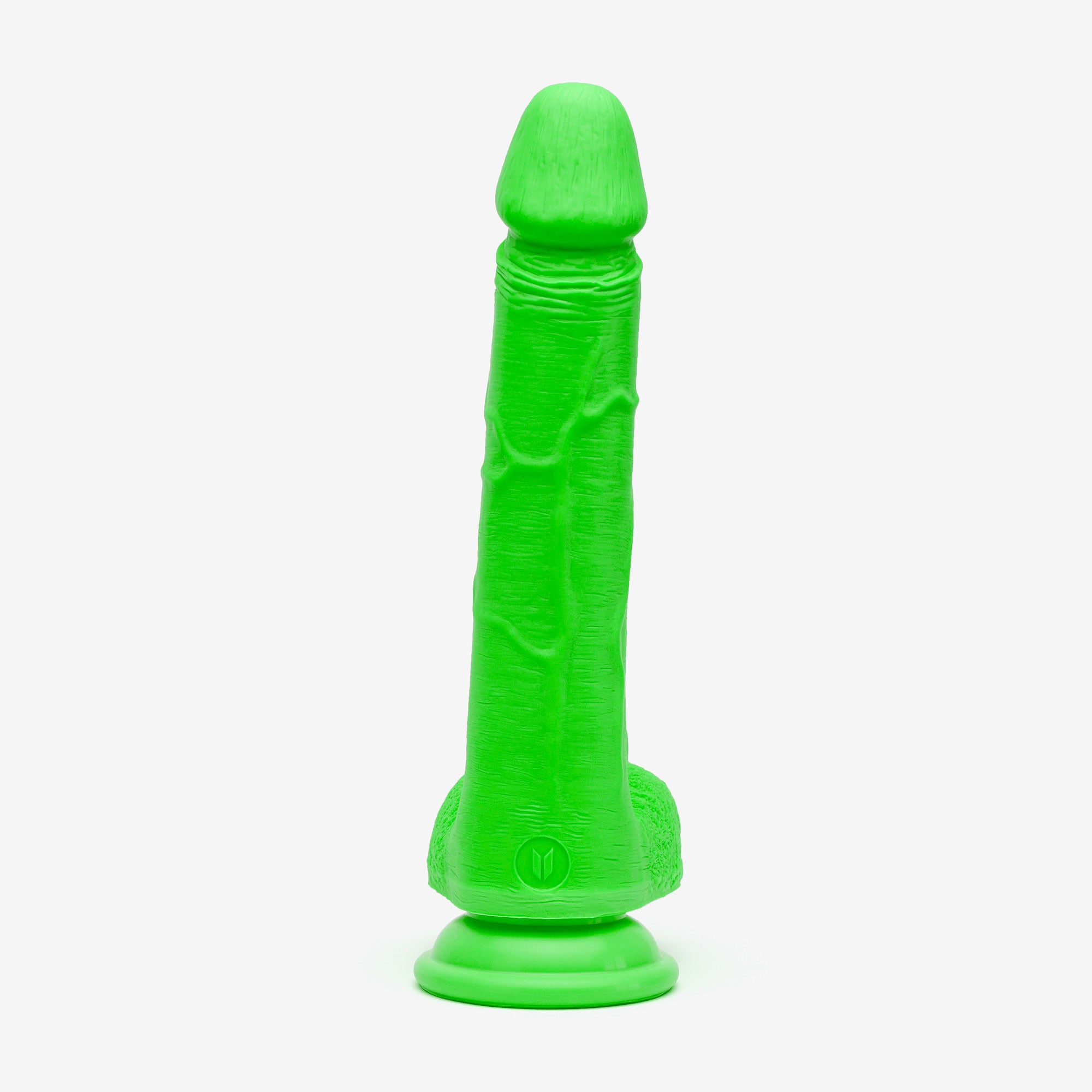 Realistic Dildo 8 Inch Dual Density Silicone With Suction Cup Balls Green Back #color_green