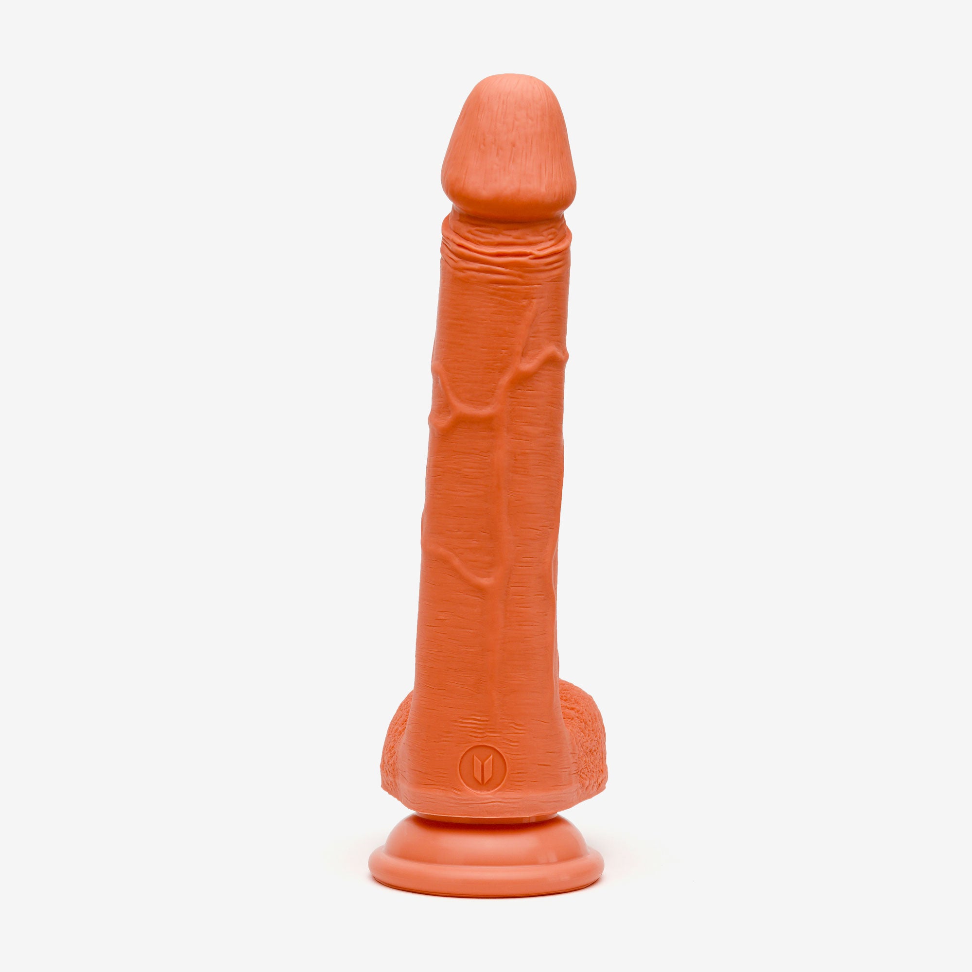 Realistic Dildo 8 Inch Dual Density Silicone With Suction Cup Balls Orange Back #color_orange