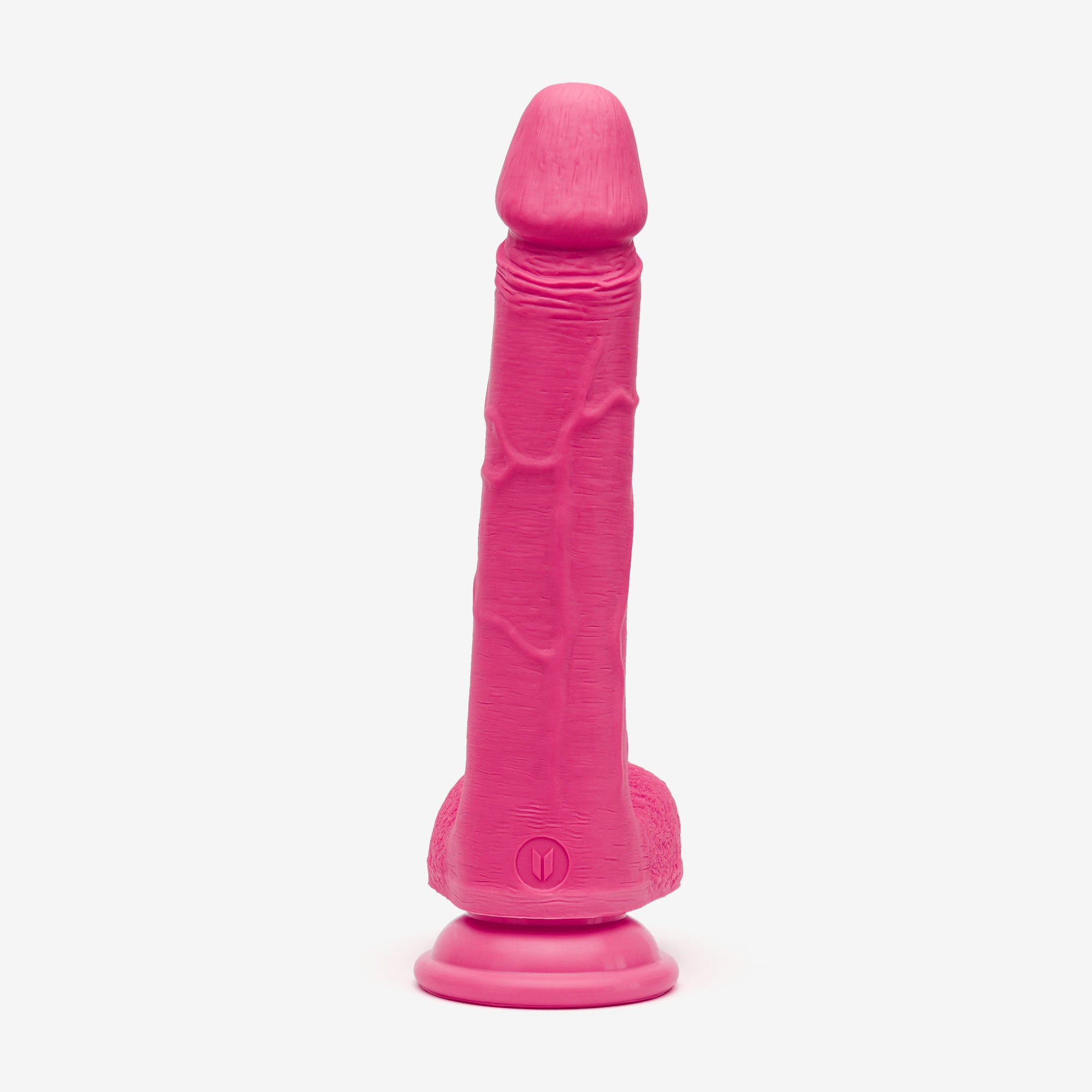 Realistic Dildo 8 Inch Dual Density Silicone With Suction Cup Balls Pink Back #color_pink