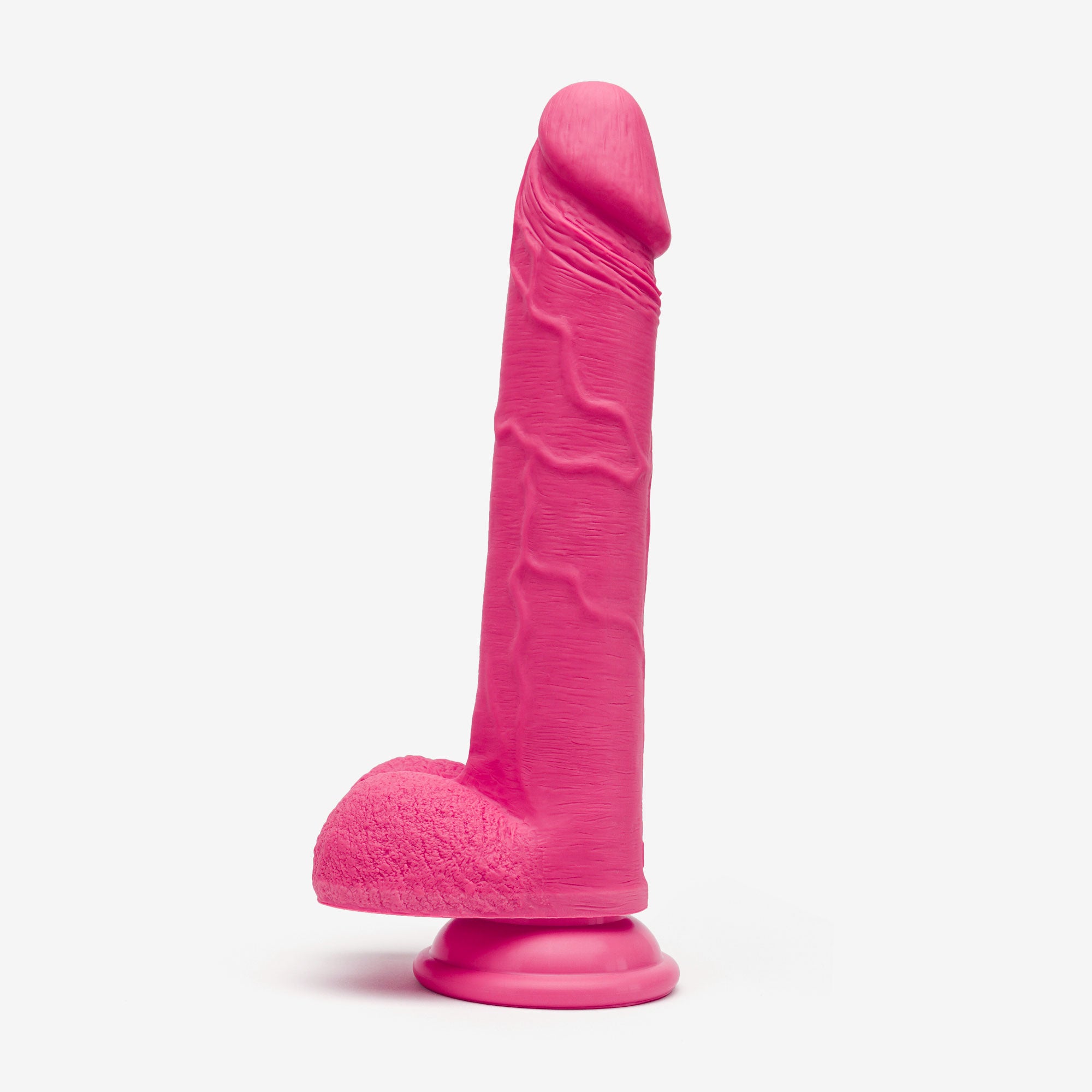 Realistic Dildo 8 Inch Dual Density Silicone With Suction Cup Balls Pink Left #color_pink