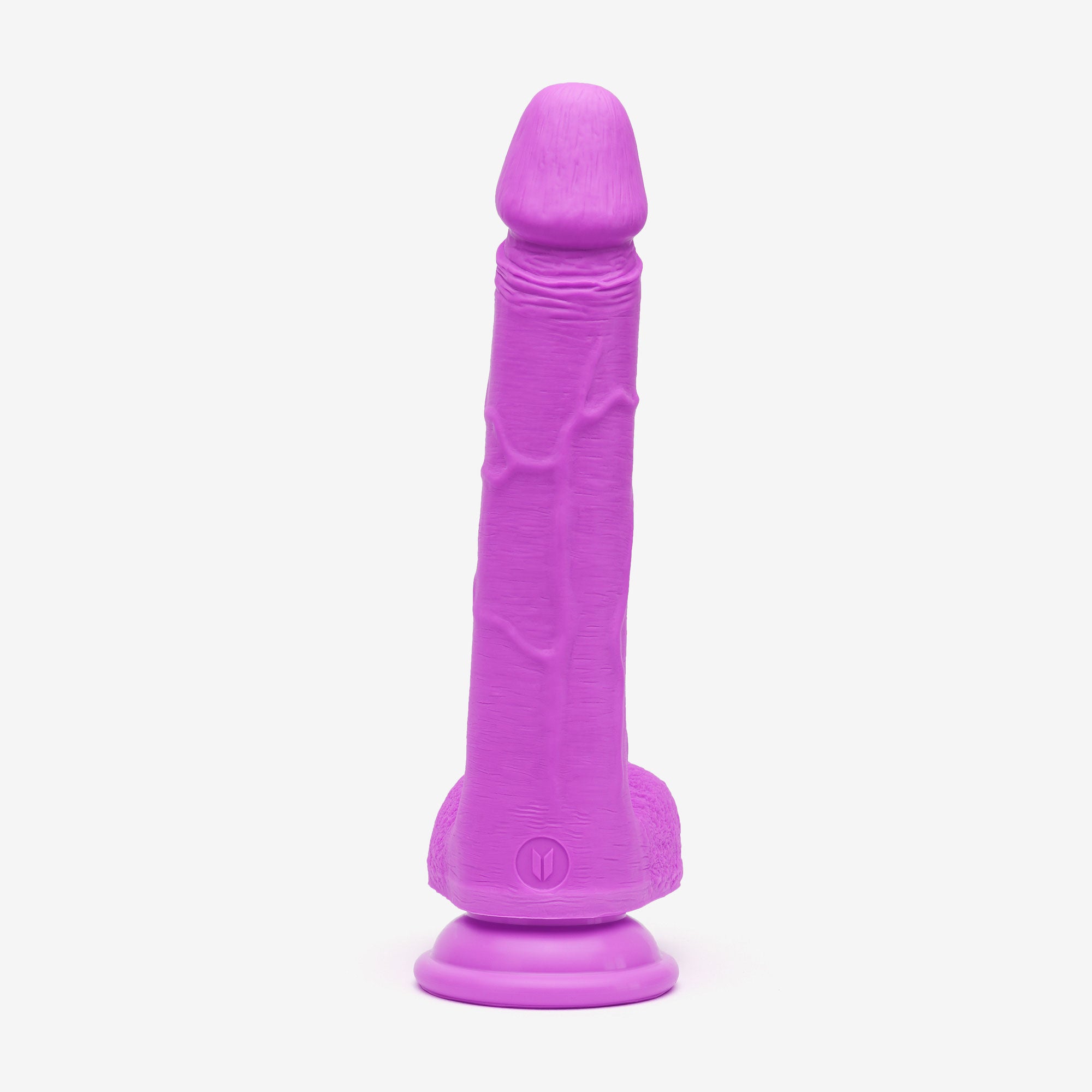 Realistic Dildo 8 Inch Dual Density Silicone With Suction Cup Balls Purple Back #color_purple