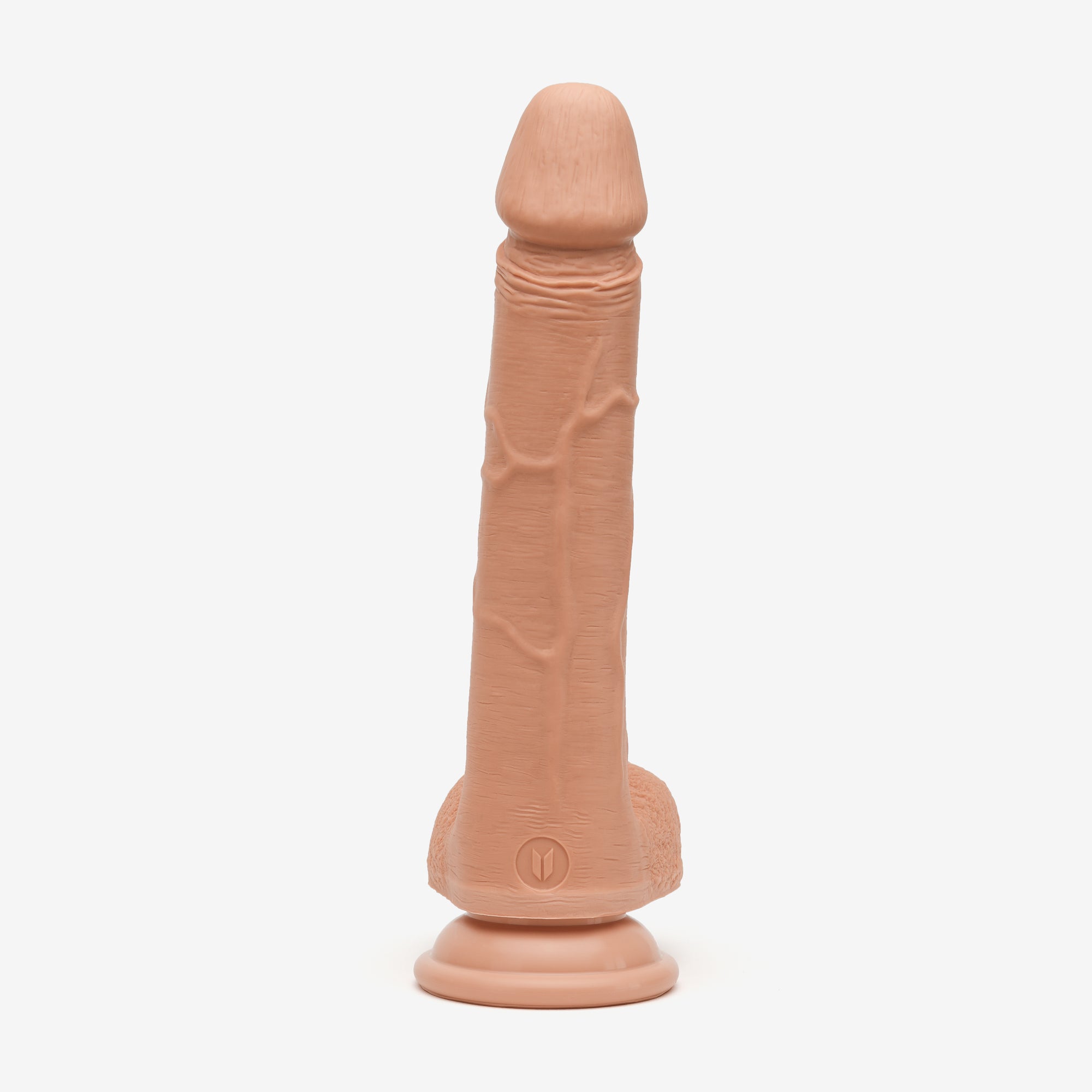 Realistic Dildo 8 Inch Dual Density Silicone With Suction Cup Balls Tan Back #color_tan