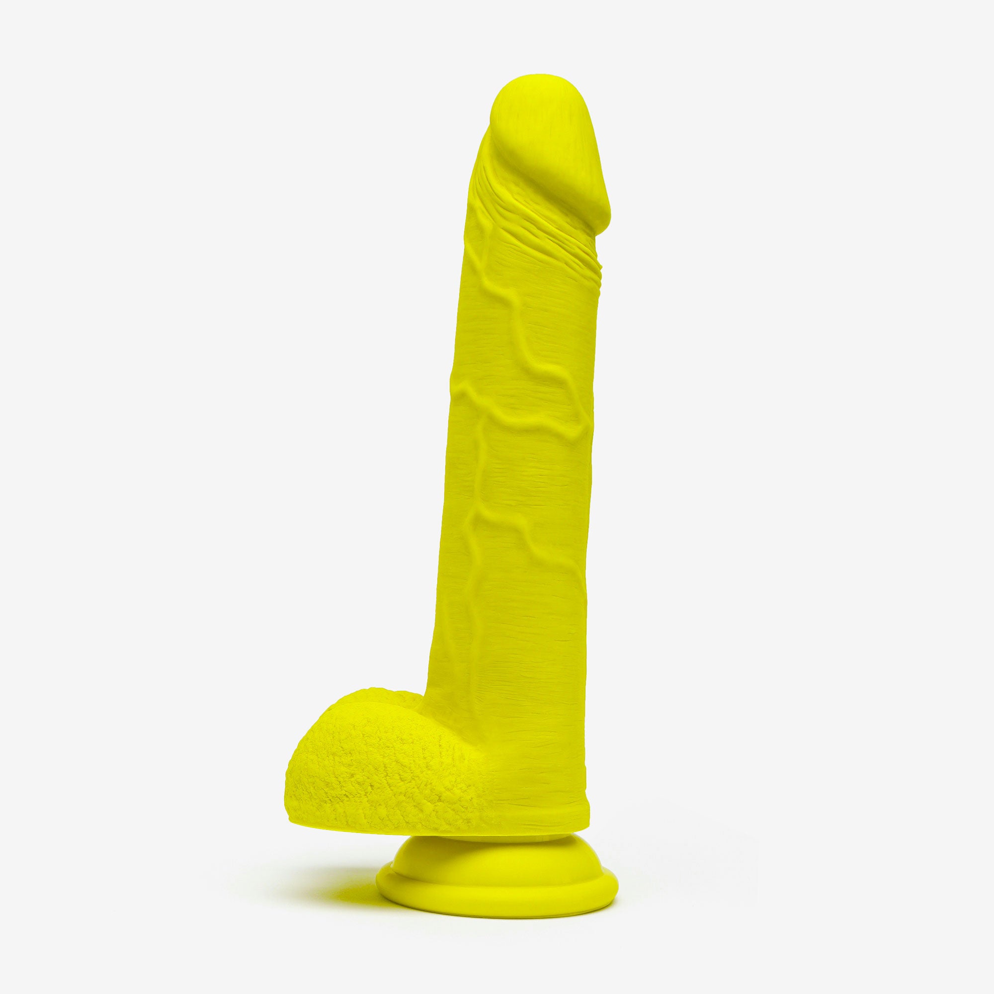 Realistic Dildo 8 Inch Dual Density Silicone With Suction Cup Balls Yellow Left #color_yellow